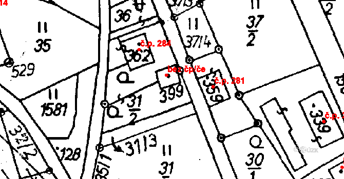 Jeřmanice 47308222 na parcele st. 399 v KÚ Jeřmanice, Katastrální mapa