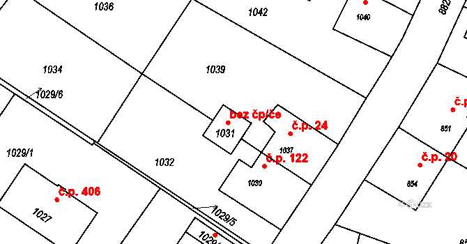 Těrlicko 48813222 na parcele st. 1031 v KÚ Horní Těrlicko, Katastrální mapa