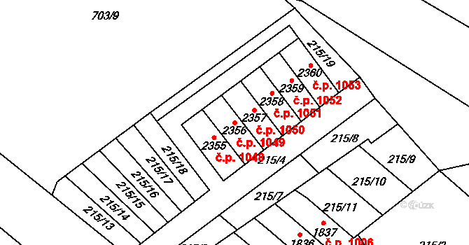 Sušice II 1049, Sušice na parcele st. 2356 v KÚ Sušice nad Otavou, Katastrální mapa