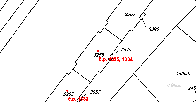 Humpolec 1334,1335 na parcele st. 3256 v KÚ Humpolec, Katastrální mapa