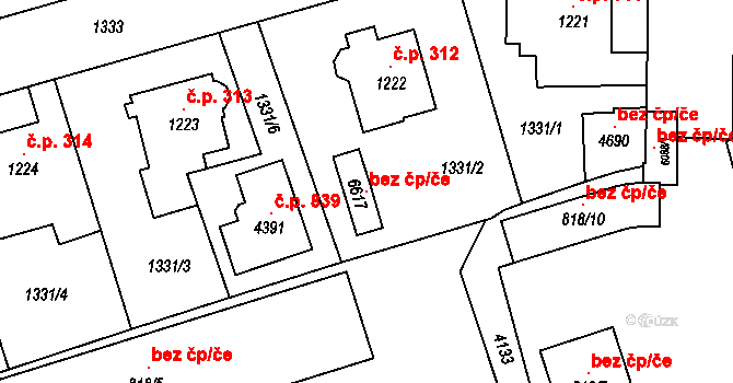 Klatovy 100903223 na parcele st. 6617 v KÚ Klatovy, Katastrální mapa