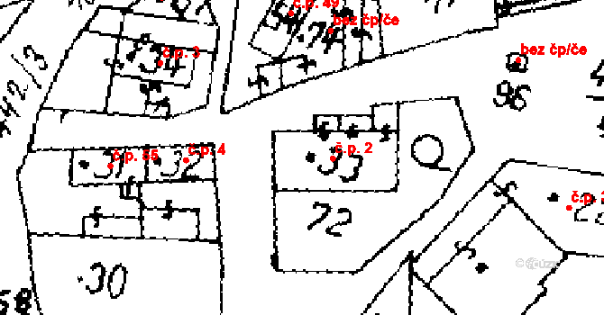 Hobšovice 2 na parcele st. 33 v KÚ Hobšovice, Katastrální mapa
