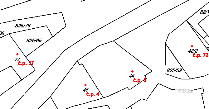 Hrbov 5, Polná na parcele st. 44 v KÚ Hrbov, Katastrální mapa