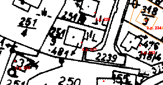 Krásná 231 na parcele st. 481 v KÚ Krásná, Katastrální mapa