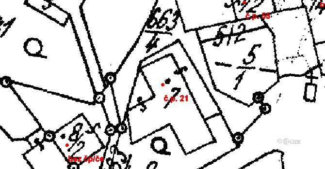 Malonice 21, Kolinec na parcele st. 7 v KÚ Malonice, Katastrální mapa