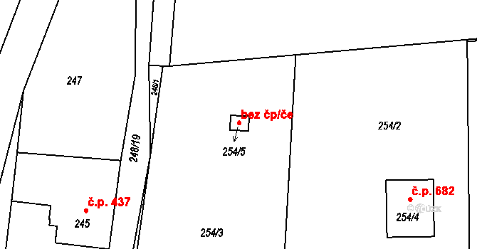 Paskov 40338223 na parcele st. 254/5 v KÚ Paskov, Katastrální mapa