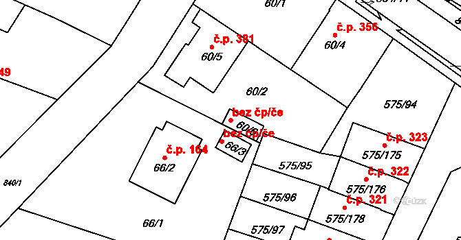 Tábor 43069223 na parcele st. 60/6 v KÚ Klokoty, Katastrální mapa