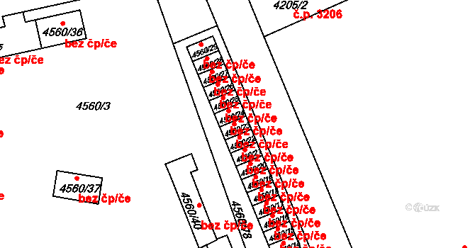 Teplice 43411223 na parcele st. 4560/23 v KÚ Teplice, Katastrální mapa