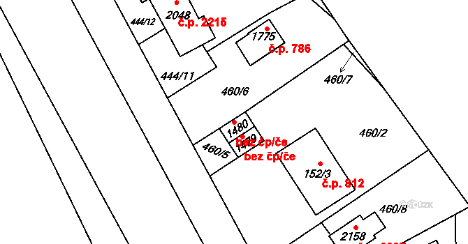 Nový Jičín 44817223 na parcele st. 1480 v KÚ Nový Jičín-Horní Předměstí, Katastrální mapa