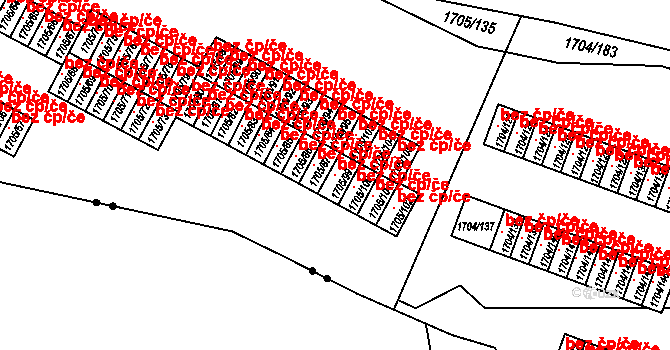 Liberec 47311223 na parcele st. 1705/99 v KÚ Starý Harcov, Katastrální mapa