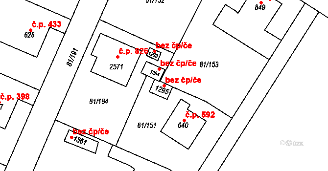 Kralupy nad Vltavou 49313223 na parcele st. 1295 v KÚ Lobeček, Katastrální mapa