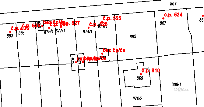 Podbořany 49730223 na parcele st. 871/2 v KÚ Podbořany, Katastrální mapa