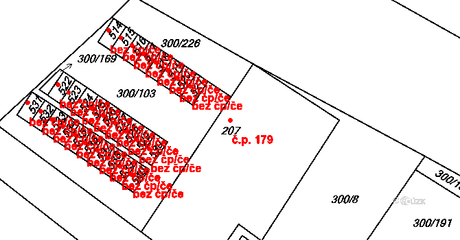 Třemošnice 179 na parcele st. 207 v KÚ Třemošnice nad Doubravou, Katastrální mapa