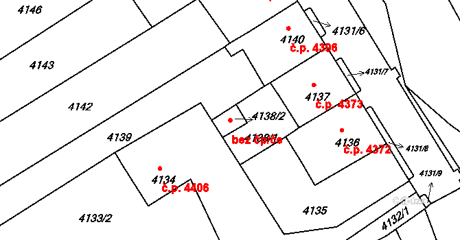 Chomutov 80052223 na parcele st. 4138/2 v KÚ Chomutov II, Katastrální mapa