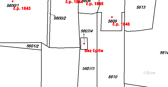 Krnov 82170223 na parcele st. 5607/4 v KÚ Krnov-Horní Předměstí, Katastrální mapa