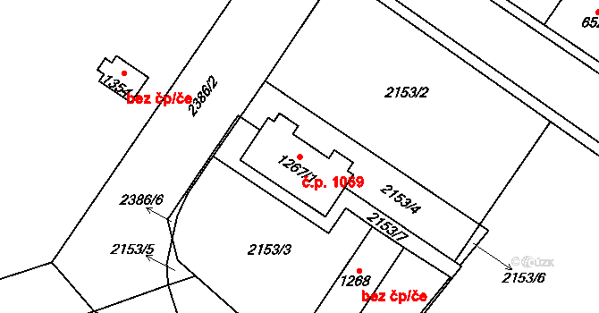 Lomnice nad Popelkou 1069 na parcele st. 1267/1 v KÚ Lomnice nad Popelkou, Katastrální mapa