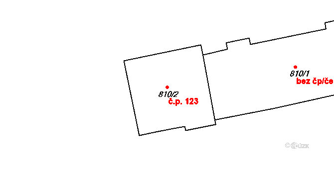 Řetenice 123, Teplice na parcele st. 810/2 v KÚ Teplice-Řetenice, Katastrální mapa