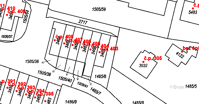 Kryblice 403, Trutnov na parcele st. 3469 v KÚ Trutnov, Katastrální mapa