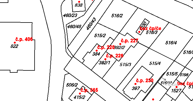 Rokytnice 225, Vsetín na parcele st. 384 v KÚ Rokytnice u Vsetína, Katastrální mapa