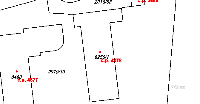 Zlín 4878 na parcele st. 8256/1 v KÚ Zlín, Katastrální mapa