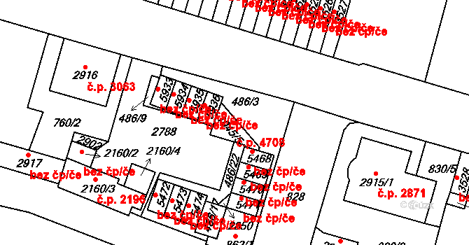 Jablonec nad Nisou 4708 na parcele st. 1045/5 v KÚ Jablonec nad Nisou, Katastrální mapa