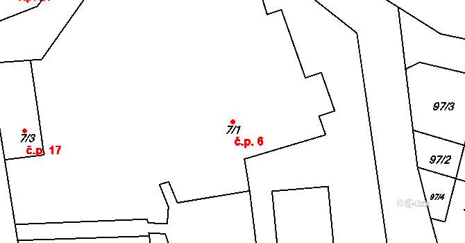 Racek 6, Chlístov na parcele st. 7/1 v KÚ Chlístov u Benešova, Katastrální mapa