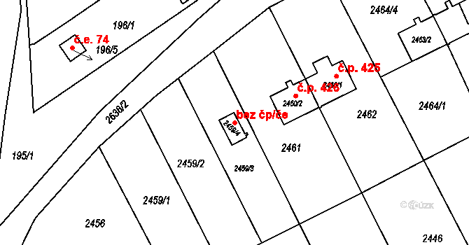 Havířov 41799224 na parcele st. 2459/4 v KÚ Prostřední Suchá, Katastrální mapa