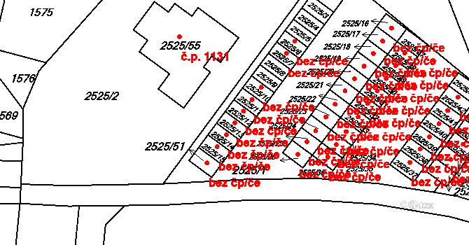 Valtice 47001224 na parcele st. 2525/13 v KÚ Valtice, Katastrální mapa
