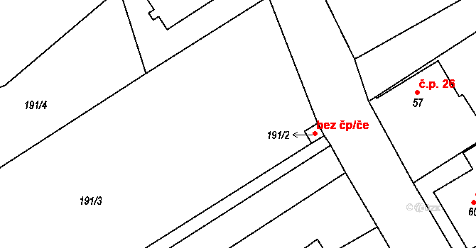 Suchdol nad Lužnicí 48378224 na parcele st. 191/2 v KÚ Klikov, Katastrální mapa