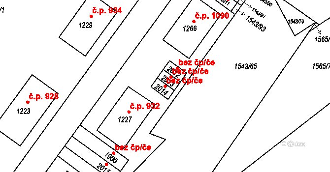 Rožnov pod Radhoštěm 48465224 na parcele st. 2014 v KÚ Rožnov pod Radhoštěm, Katastrální mapa