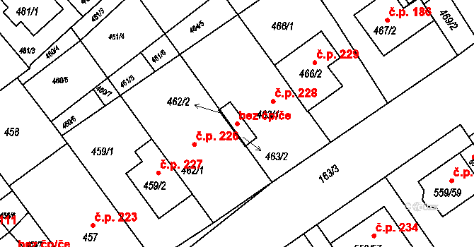 Radostice 49825224 na parcele st. 463/2 v KÚ Radostice u Brna, Katastrální mapa