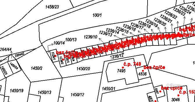 Beroun 50084224 na parcele st. 1236/8 v KÚ Beroun, Katastrální mapa
