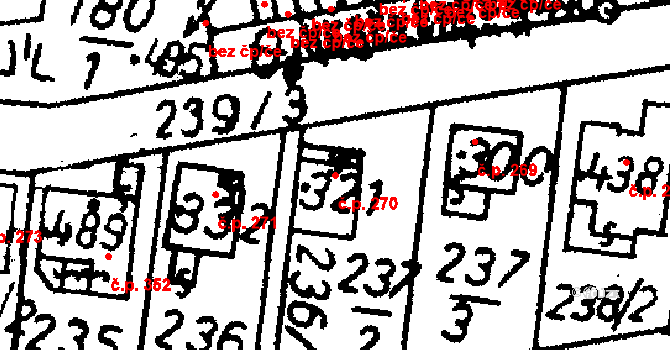 Bernartice 270 na parcele st. 321 v KÚ Bernartice u Milevska, Katastrální mapa