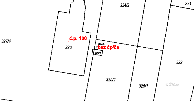 Skalička 121818225 na parcele st. 325/4 v KÚ Skalička u Hranic, Katastrální mapa