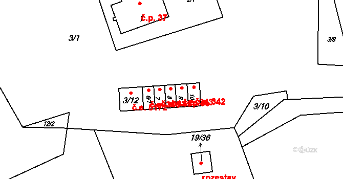 Pístov 344, Jihlava na parcele st. 8 v KÚ Pístov u Jihlavy, Katastrální mapa