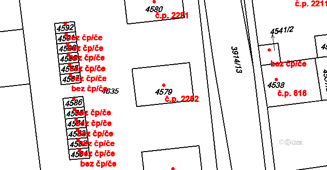 Kročehlavy 2282, Kladno na parcele st. 4579 v KÚ Kročehlavy, Katastrální mapa
