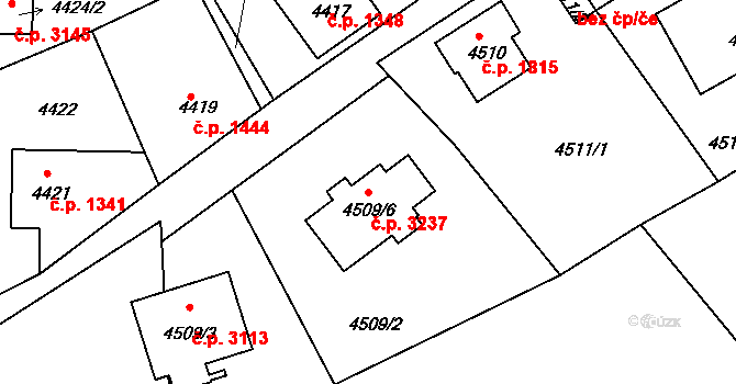 Varnsdorf 3237 na parcele st. 4509/6 v KÚ Varnsdorf, Katastrální mapa