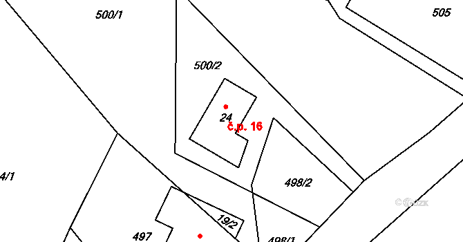 Lindava 16, Cvikov na parcele st. 24 v KÚ Lindava, Katastrální mapa