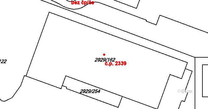 Boskovice 2339 na parcele st. 2929/162 v KÚ Boskovice, Katastrální mapa