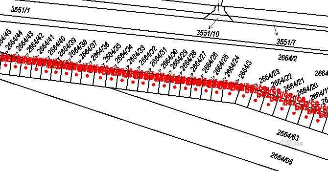 Holešov 39552225 na parcele st. 2664/29 v KÚ Holešov, Katastrální mapa