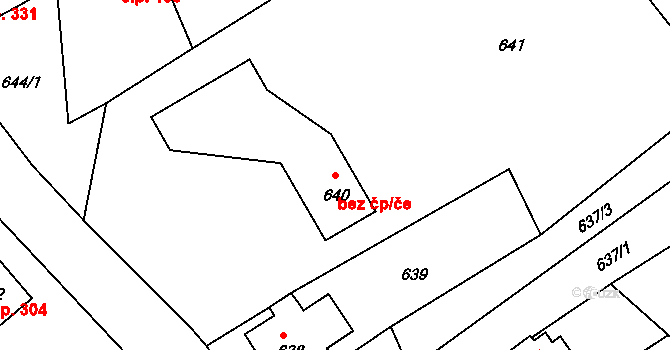 Hrádek nad Nisou 40818225 na parcele st. 640 v KÚ Loučná, Katastrální mapa