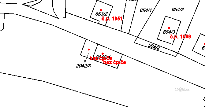 Krnov 41275225 na parcele st. 2042/4 v KÚ Opavské Předměstí, Katastrální mapa