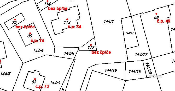 Sedlčany 42166225 na parcele st. 112 v KÚ Solopysky u Třebnic, Katastrální mapa