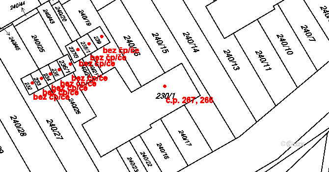 Nížkovice 266,267 na parcele st. 230/1 v KÚ Nížkovice, Katastrální mapa