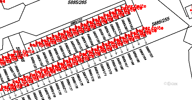 Chomutov 45013225 na parcele st. 5885/171 v KÚ Chomutov I, Katastrální mapa