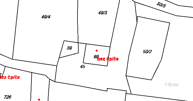 Rodvínov 47571225 na parcele st. 69 v KÚ Rodvínov, Katastrální mapa