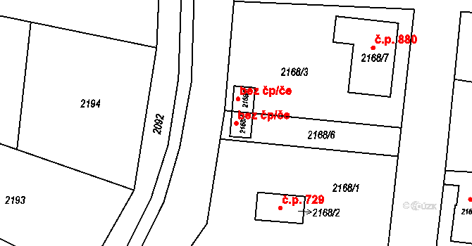 Bohumín 48566225 na parcele st. 2168/4 v KÚ Skřečoň, Katastrální mapa