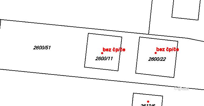Holešov 48705225 na parcele st. 2600/11 v KÚ Holešov, Katastrální mapa