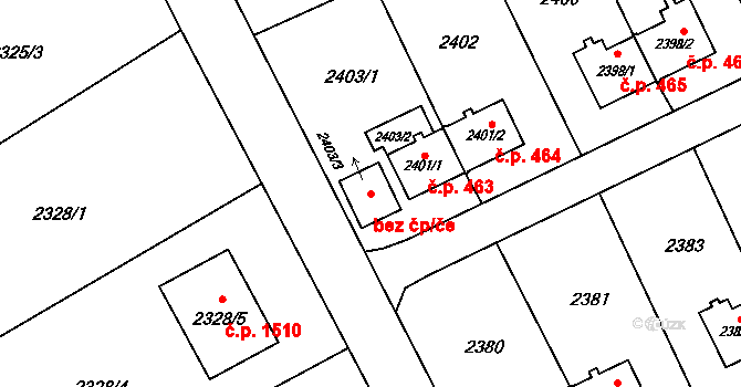Havířov 94812225 na parcele st. 2403/3 v KÚ Prostřední Suchá, Katastrální mapa
