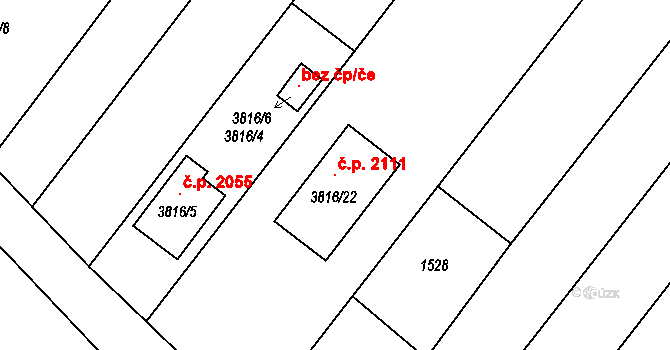 Kouty 2111, Kravaře na parcele st. 3816/22 v KÚ Kravaře ve Slezsku, Katastrální mapa